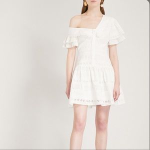 Self Portrait One Shoulder Broderie Anglaise Dress